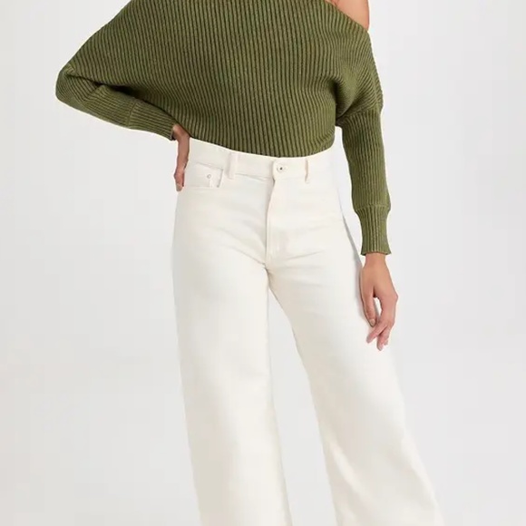 Line & Dot Blair Off Shoulder Sweater  Medium Olive Green - Picture 4 of 6